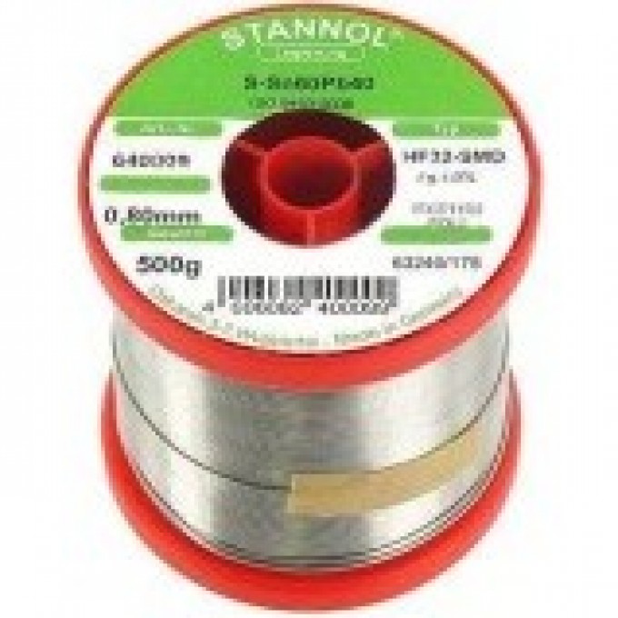 Трубчатый припой STANNOL S-SN60Pb40 с флюсом 1% диаметр 0.8 мм HF32-SMD